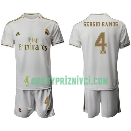 Fotbalový Komplet Real Madrid Sergio Ramos 4 Dětské Domácí 2019-2020 Krátký Rukáv (+ trenýrky)